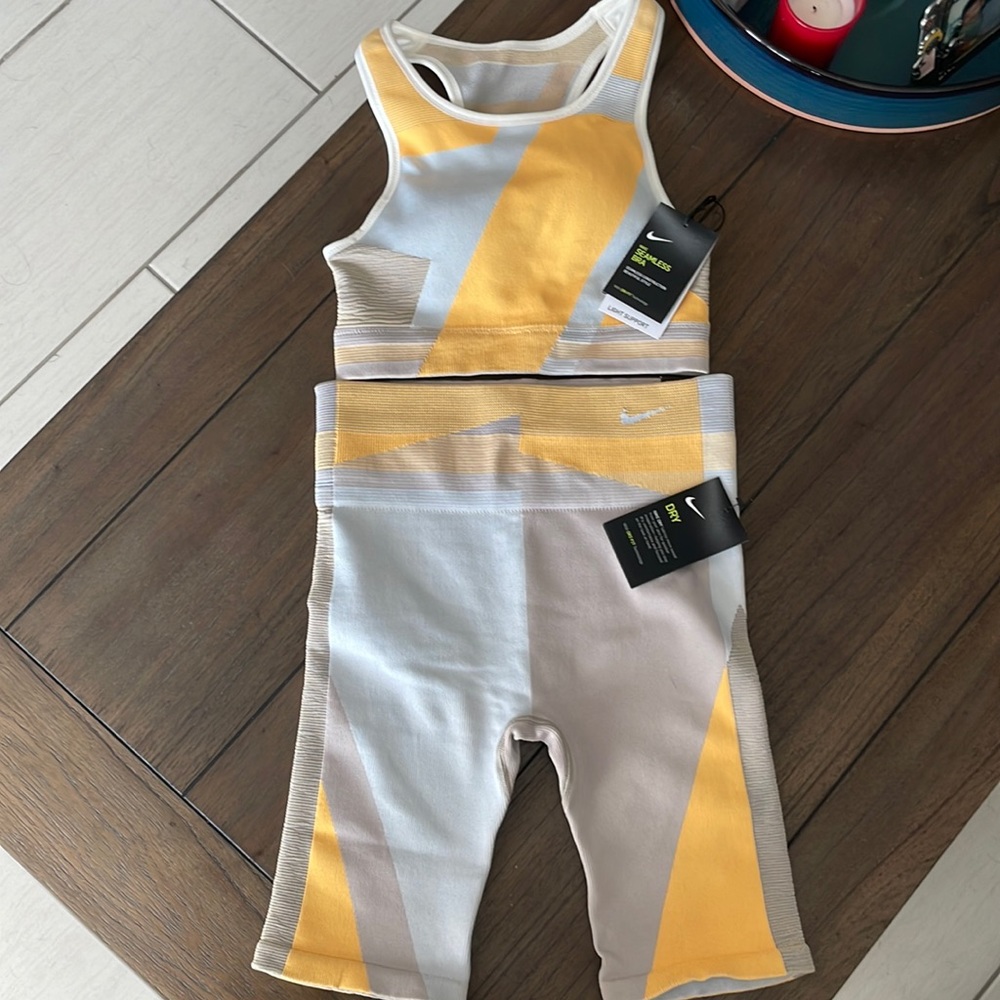 Nike Dri-Fit biker shorts and crop top